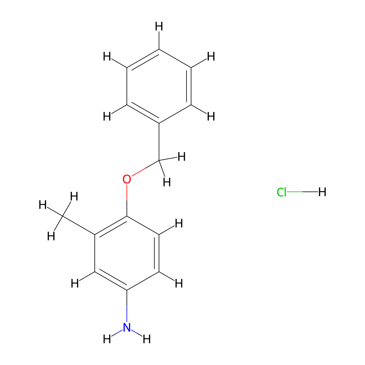 4-(Benzyloxy)-3-methylaniline hydrochloride molecular structure, CAS 1150114-24-1