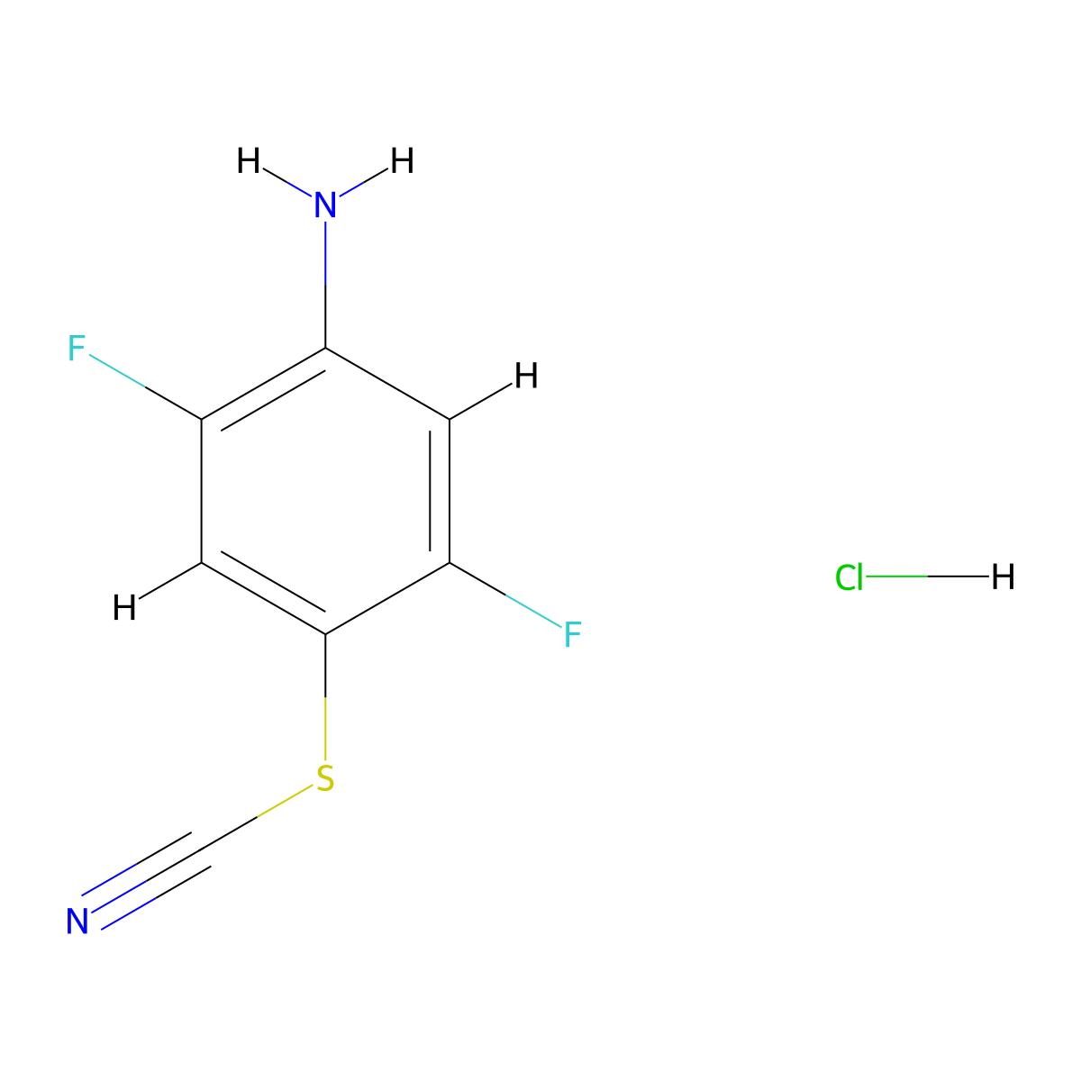 2,5-Difluoro-4-thiocyanatoaniline, HCl molecular structure, CAS 1150114-25-2