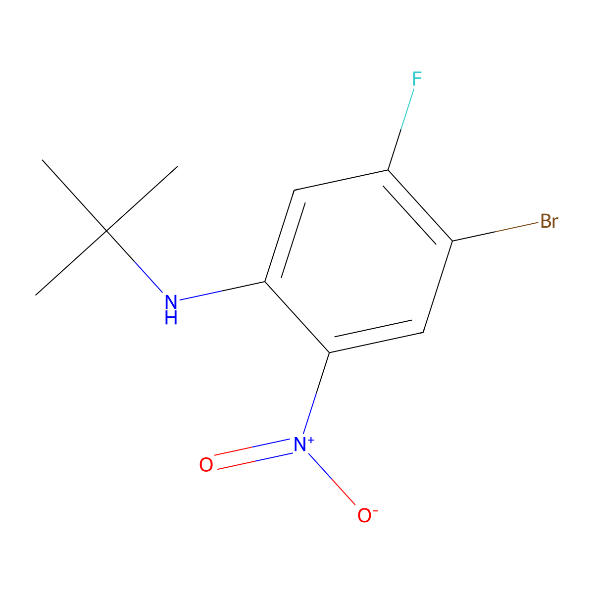5-Bromo-2-(T-butylamino)-4-fluoro-1-nitrobenzene molecular structure, CAS 1150114-26-3
