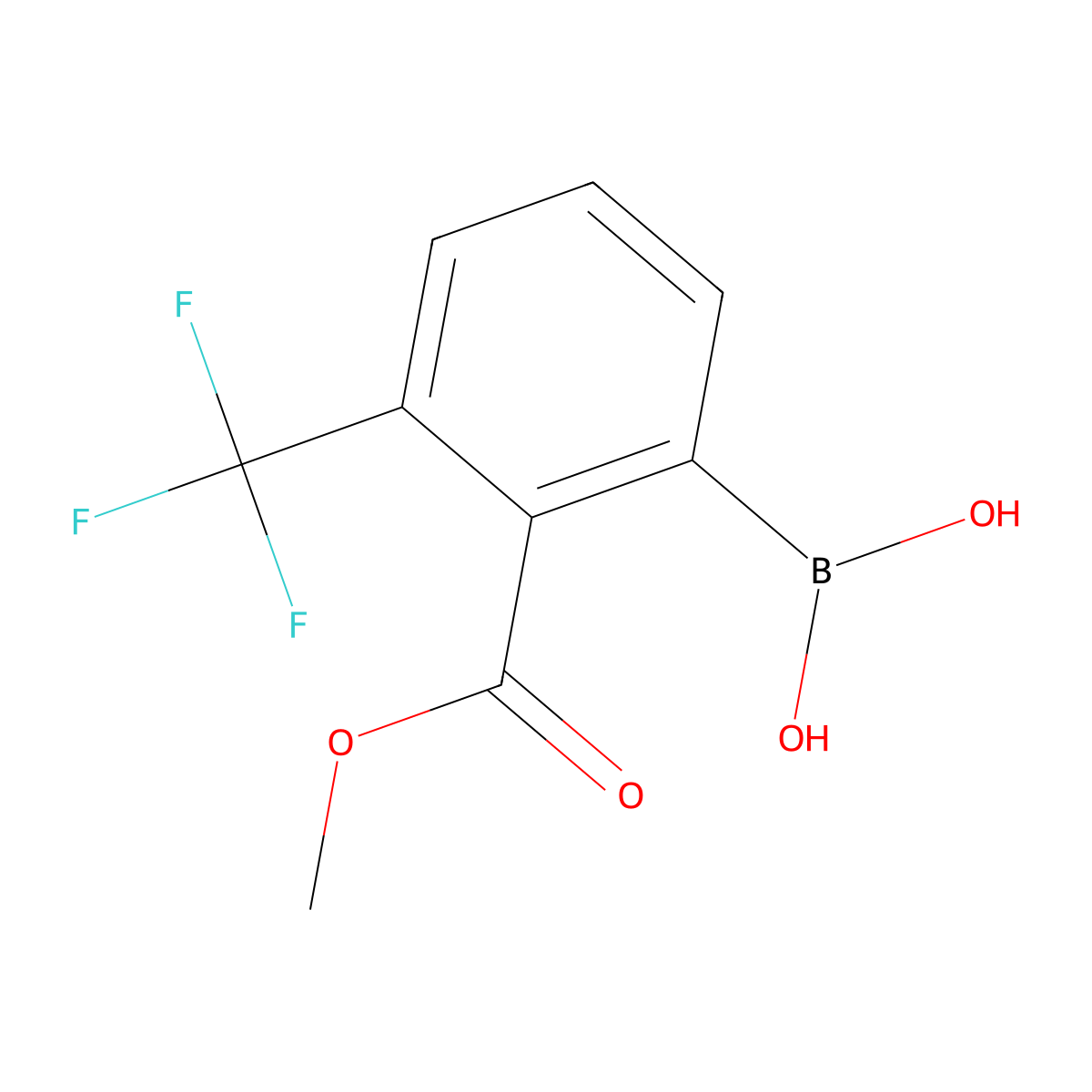 (2-(Methoxycarbonyl)-3-(trifluoromethyl)phenyl)boronic acid molecular structure, CAS 1150114-32-1