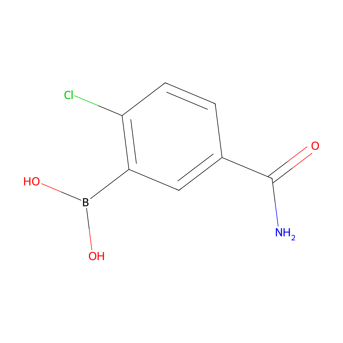 5-Carbamoyl-2-chlorophenylboronic acid molecular structure, CAS 1150114-35-4