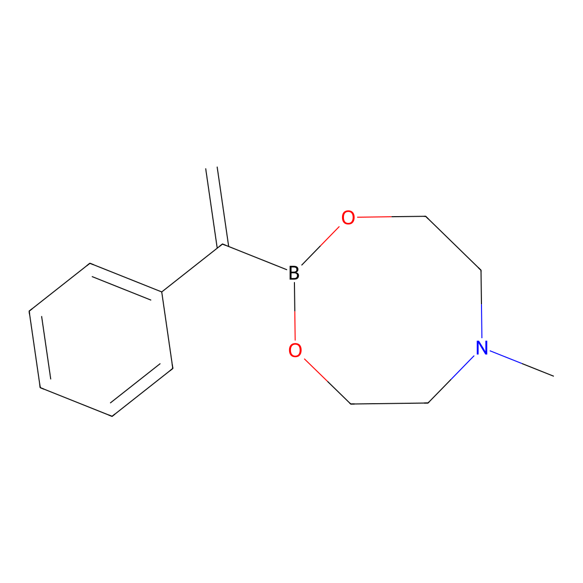 6-Methyl-2-(1-phenylvinyl)-1,3,6,2-dioxazaborocane molecular structure, CAS 1150114-41-2
