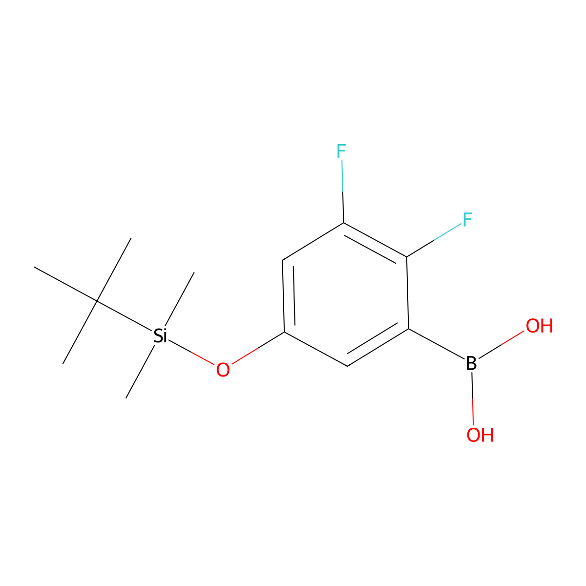 5-(t-Butyldimethylsilyloxy)-2,3-difluorophenylboronic acid molecular structure, CAS 1150114-45-6