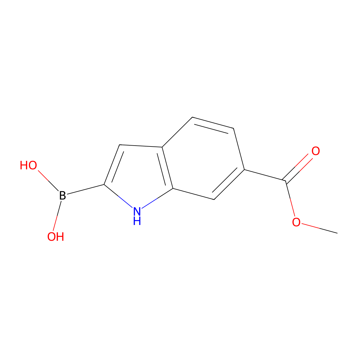 (6-(Methoxycarbonyl)-1H-indol-2-yl)boronic acid molecular structure, CAS 1150114-47-8