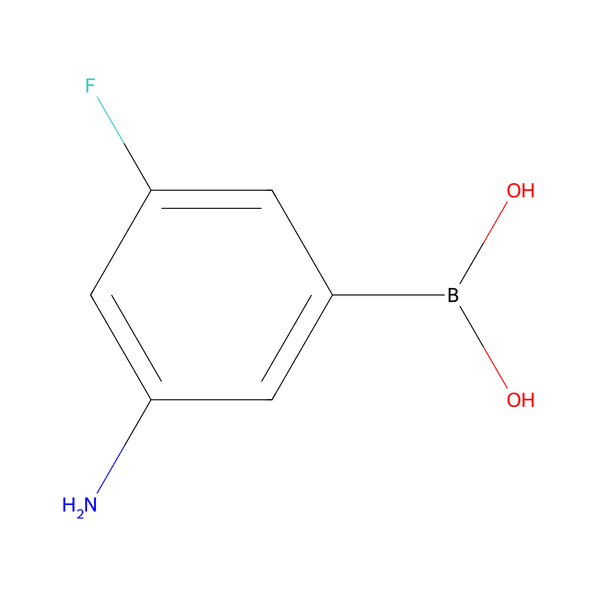 (3-Amino-5-fluorophenyl)boronic acid molecular structure, CAS 1150114-48-9