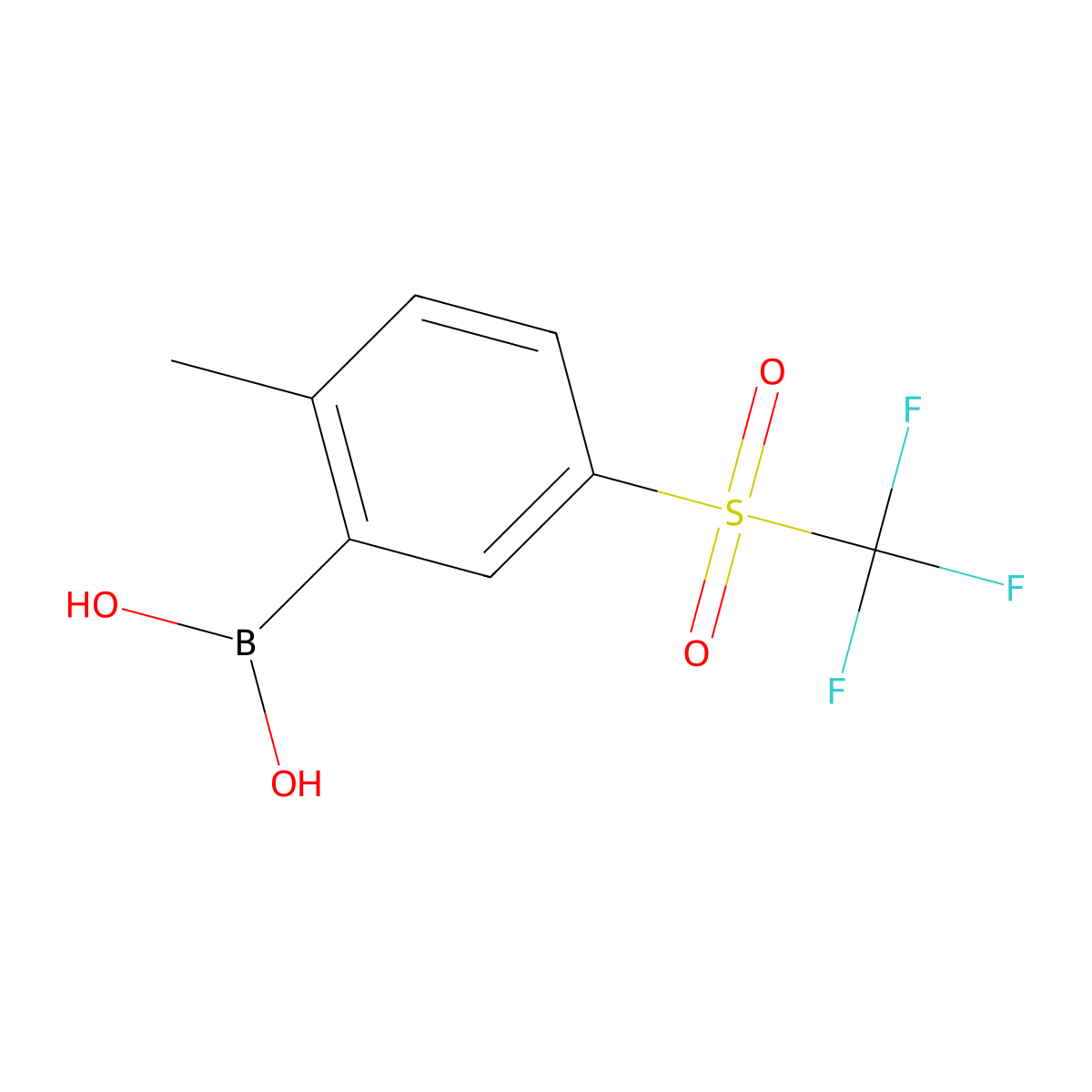 2-Methyl-5-(trifluoromethylsulfonyl)phenylboronic acid molecular structure, CAS 1150114-49-0
