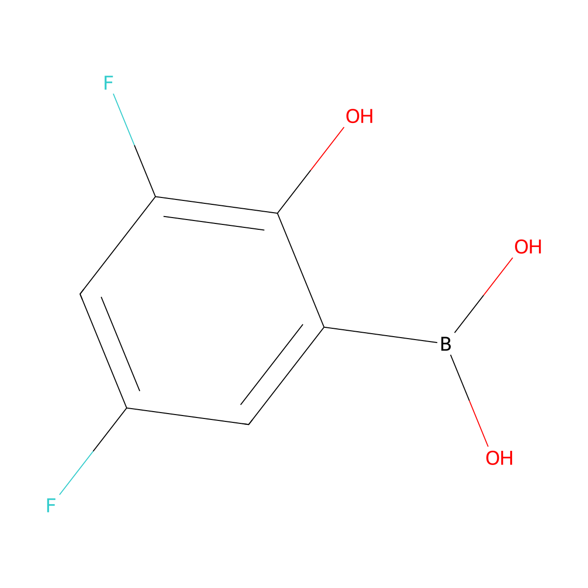 3,5-Difluoro-2-hydroxyphenylboronic acid molecular structure, CAS 1150114-51-4