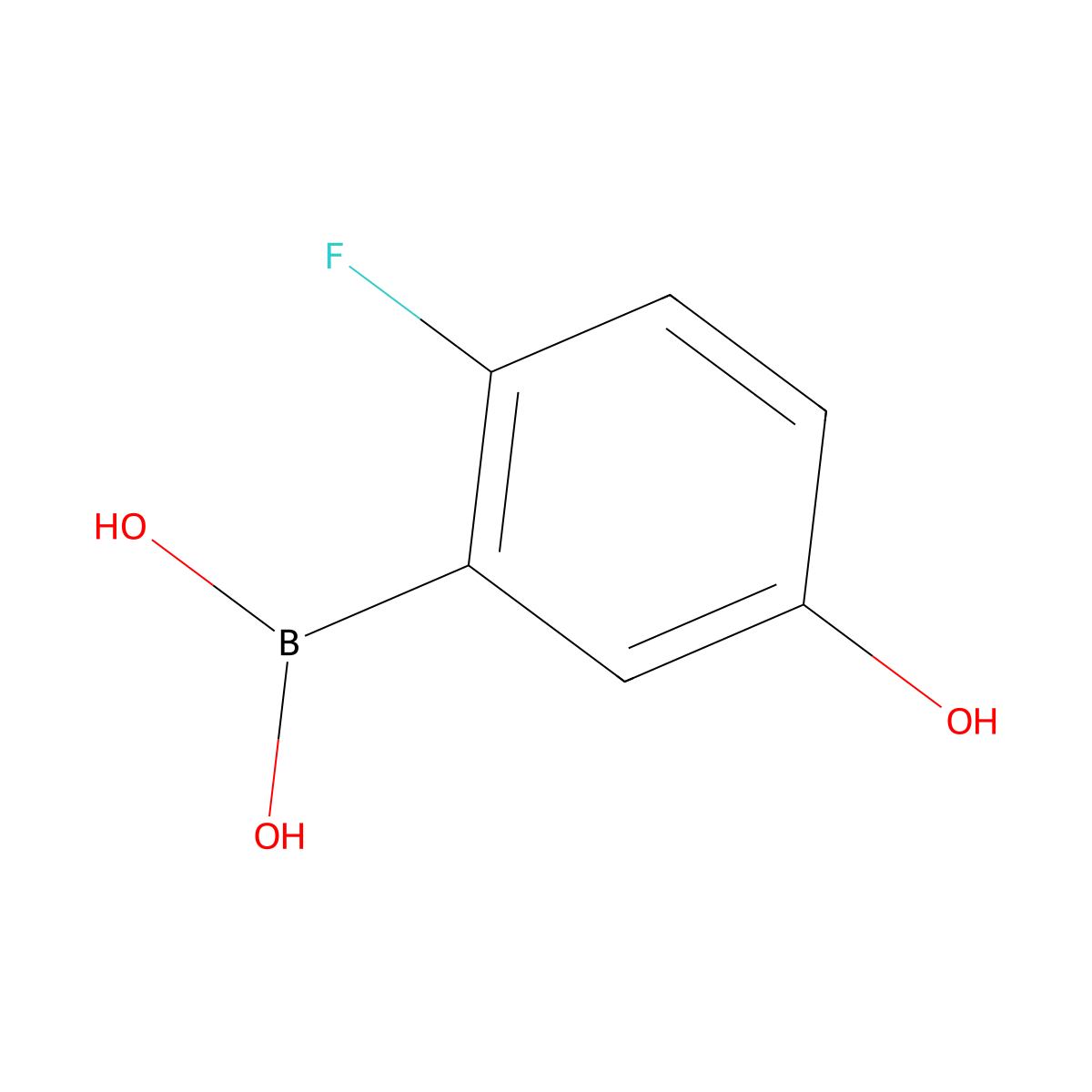 2-Fluoro-5-hydroxyphenylboronic acid molecular structure, CAS 1150114-52-5