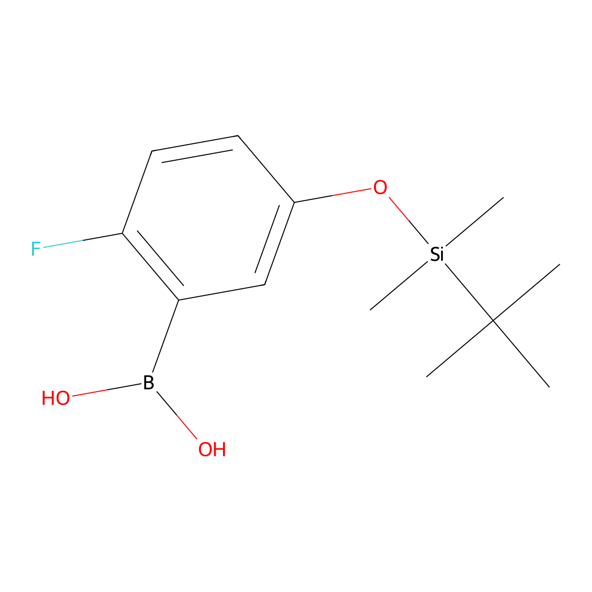 5-(T-Butyldimethylsilyloxy)-2-fluorophenylboronic acid molecular structure, CAS 1150114-53-6