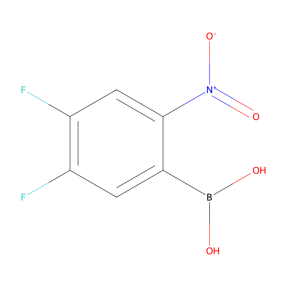 (4,5-Difluoro-2-nitrophenyl)boronic acid molecular structure, CAS 1150114-59-2