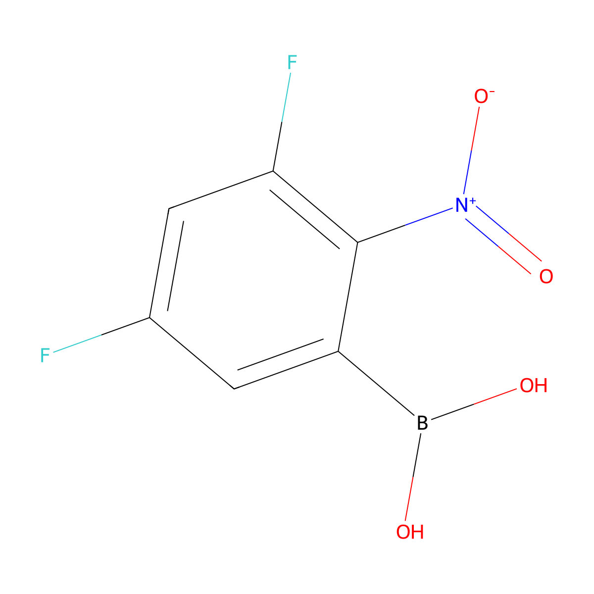 3,5-Difluoro-2-nitrophenylboronic acid molecular structure, CAS 1150114-60-5