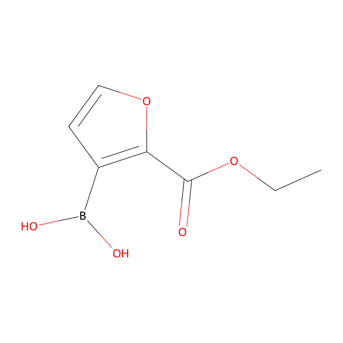 (2-(Ethoxycarbonyl)furan-3-yl)boronic acid molecular structure, CAS 1150114-62-7