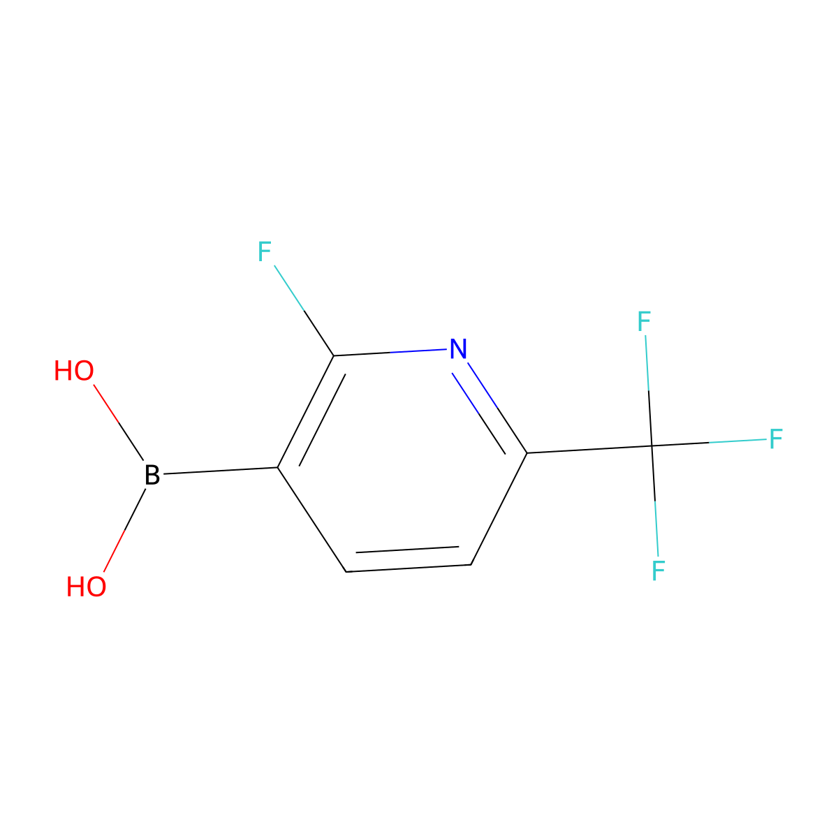 (2-Fluoro-6-(trifluoromethyl)pyridin-3-yl)boronic acid molecular structure, CAS 1150114-63-8