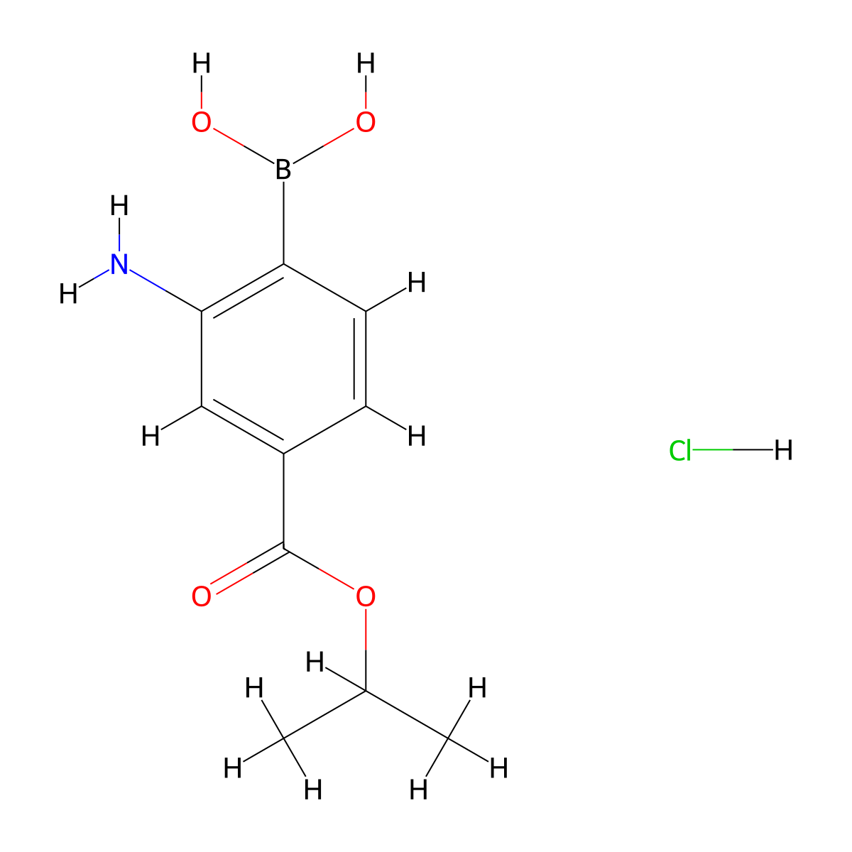 (2-Amino-4-(isopropoxycarbonyl)phenyl)boronic acid hydrochloride molecular structure, CAS 1150114-64-9