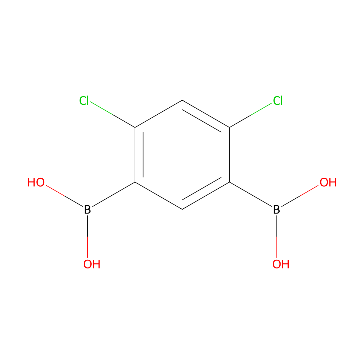 (4,6-Dichloro-1,3-phenylene)diboronic acid molecular structure, CAS 1150114-65-0