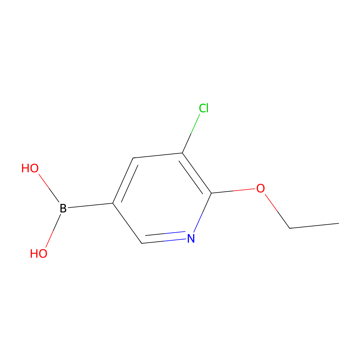 (5-Chloro-6-ethoxypyridin-3-yl)boronic acid molecular structure, CAS 1150114-68-3