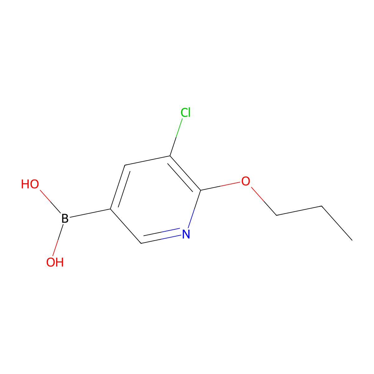 (5-Chloro-6-propoxypyridin-3-yl)boronic acid molecular structure, CAS 1150114-70-7