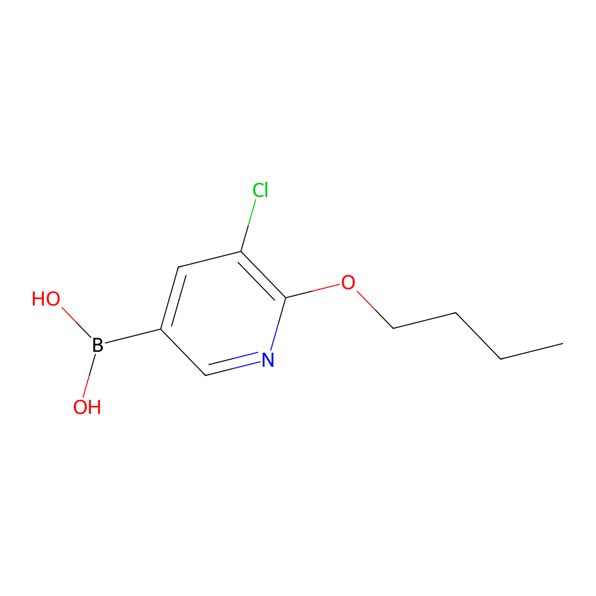 (6-Butoxy-5-chloropyridin-3-yl)boronic acid molecular structure, CAS 1150114-71-8