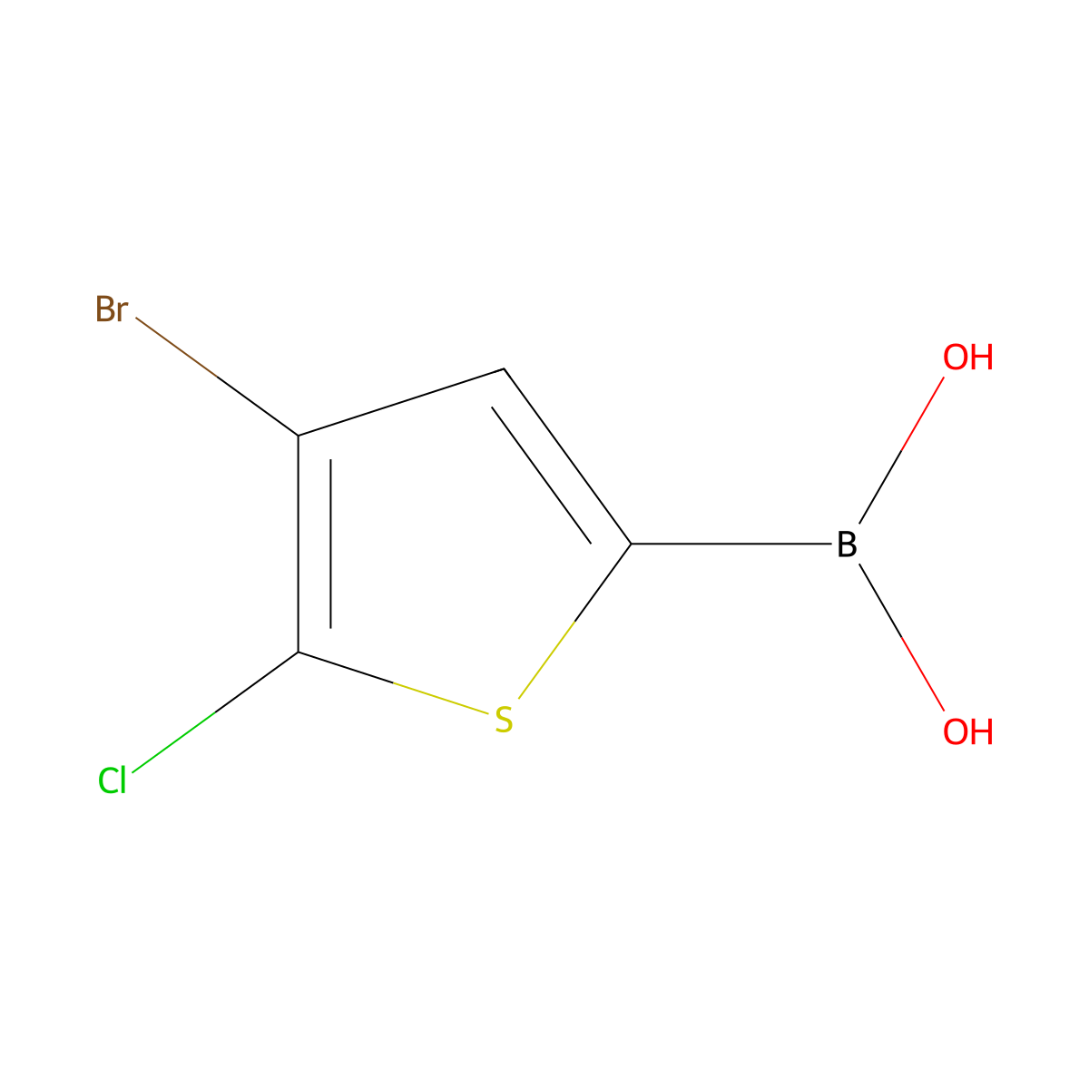 (4-Bromo-5-chlorothiophen-2-yl)boronic acid molecular structure, CAS 1150114-72-9