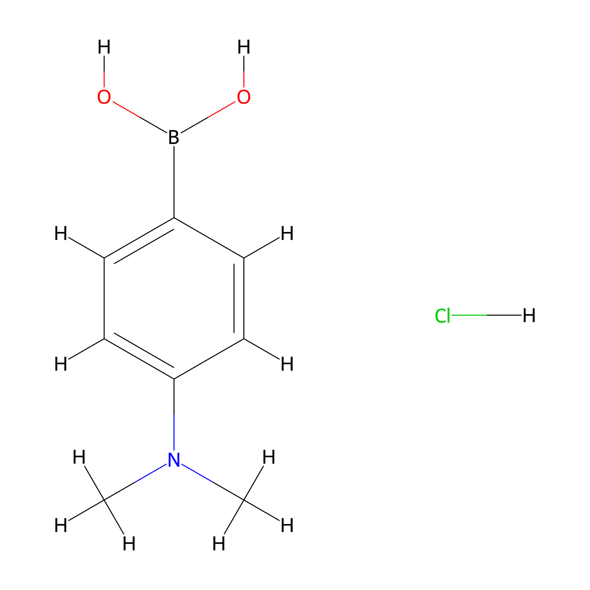 (4-(Dimethylamino)phenyl)boronic acid hydrochloride molecular structure, CAS 1150114-73-0