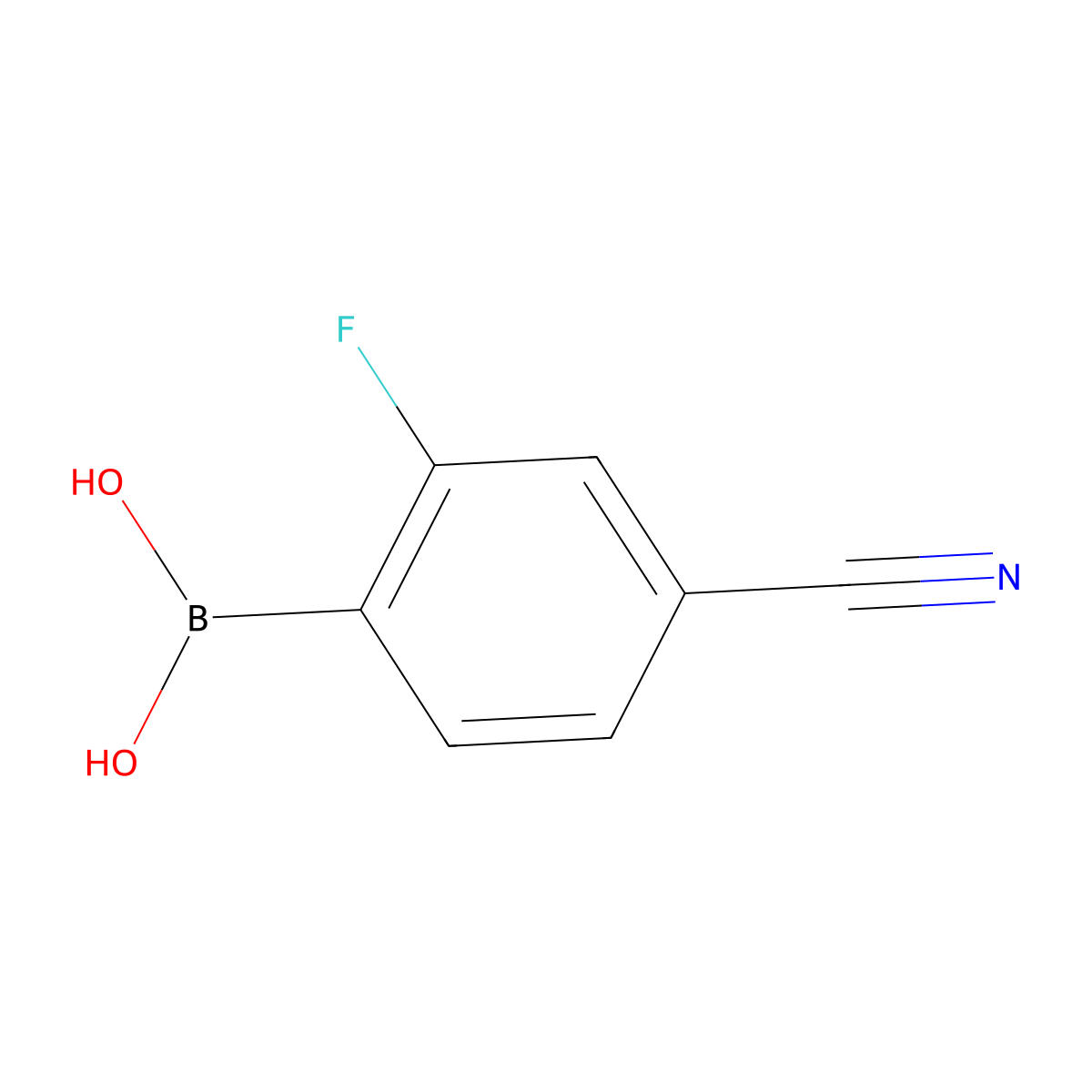 4-Cyano-2-Fluorophenylboronic Acid molecular structure, CAS 1150114-77-4