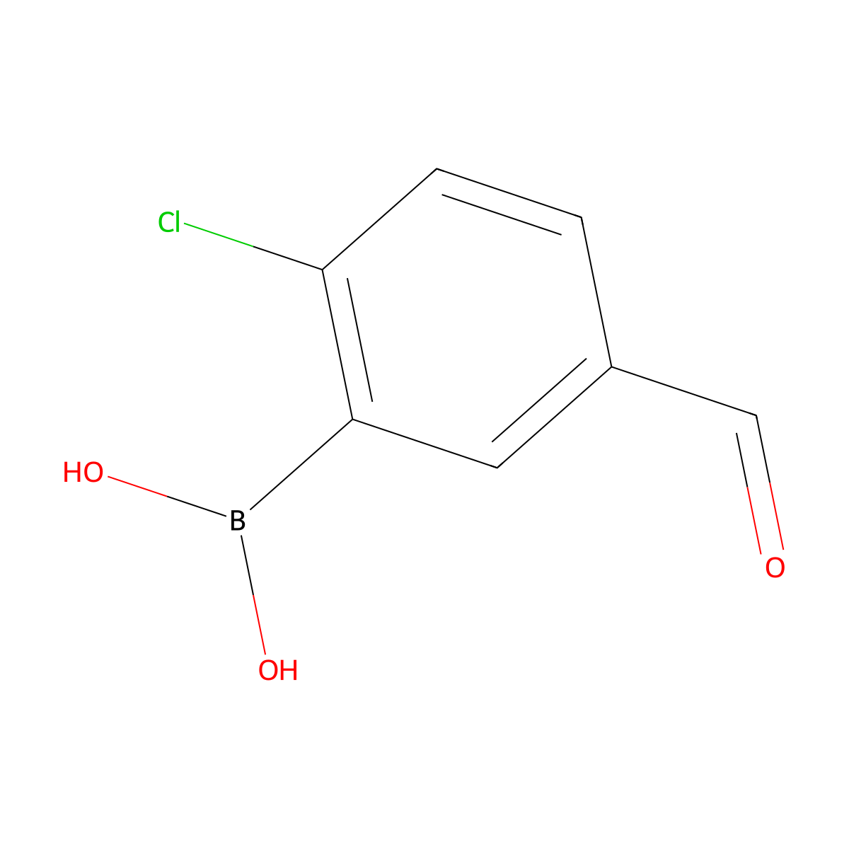 2-Chloro-5-formylphenylboronic acid molecular structure, CAS 1150114-78-5
