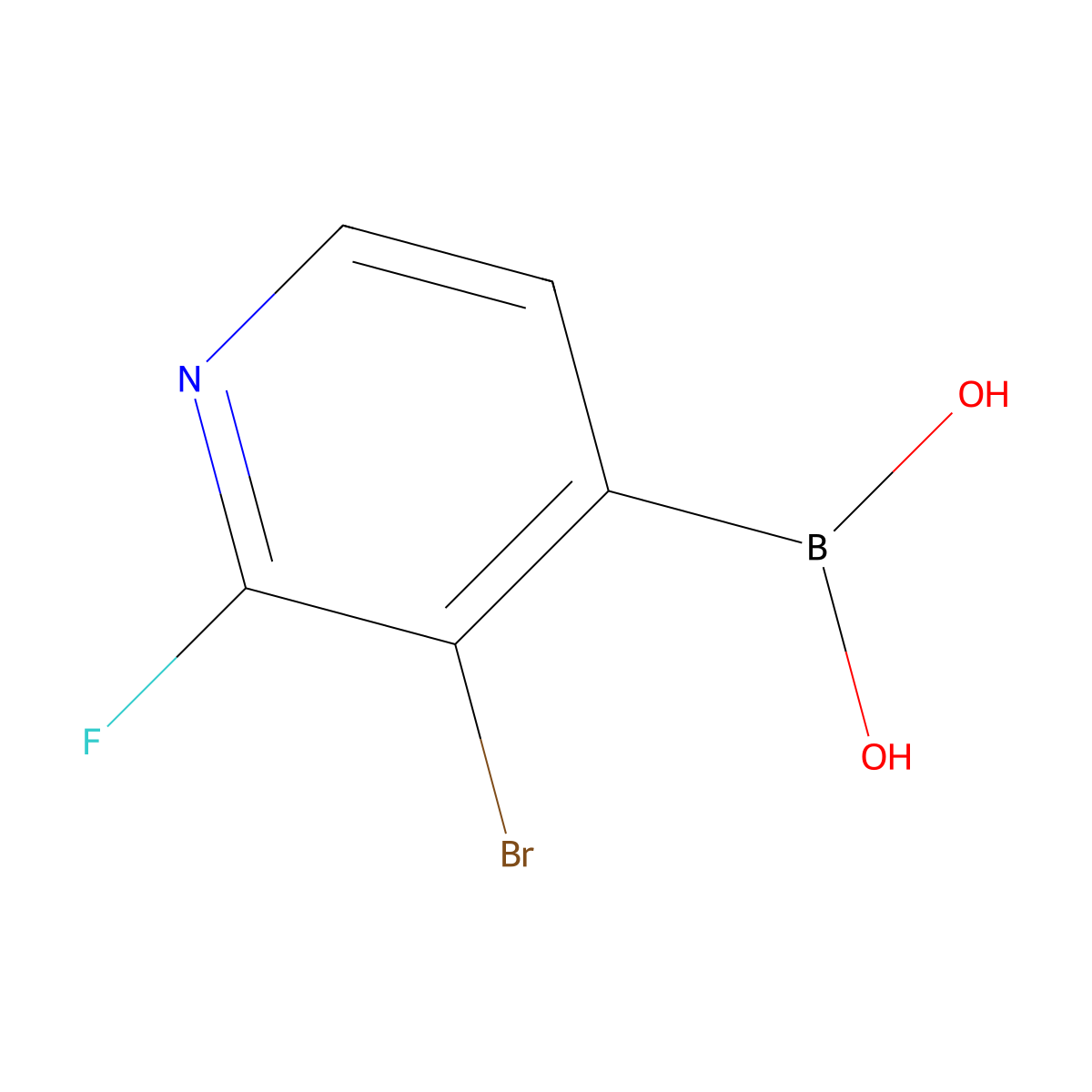 (3-Bromo-2-fluoropyridin-4-yl)boronic acid molecular structure, CAS 1150114-79-6