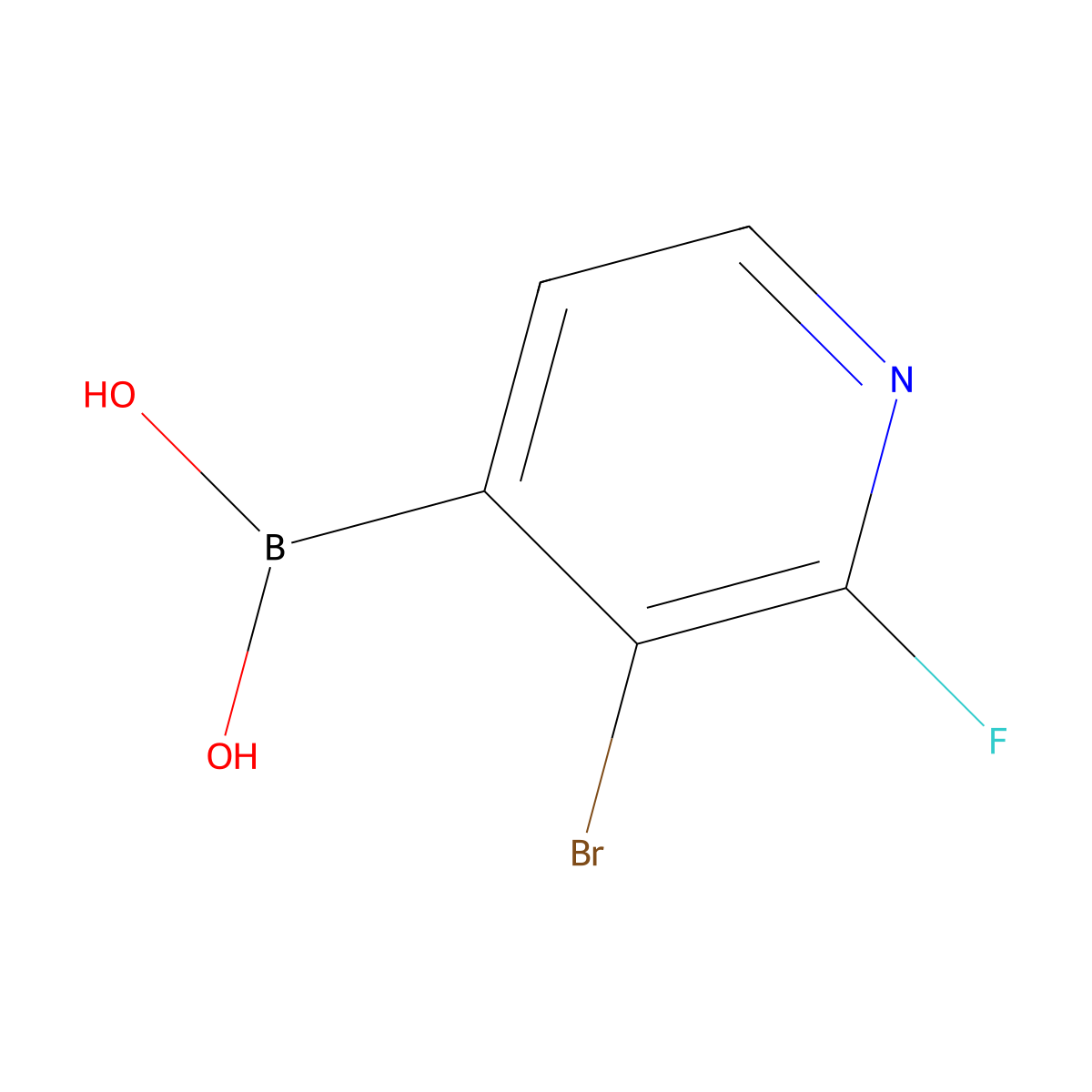 (3-Bromo-2-fluoropyridin-4-yl)boronic acid molecular structure, CAS 1150114-79-6