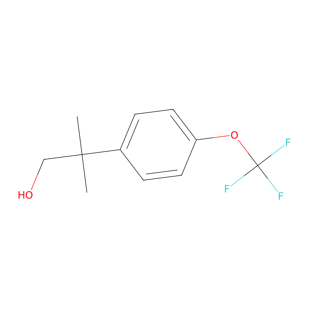 2-Methyl-2-(4-(trifluoromethoxy)phenyl)propan-1-ol molecular structure, CAS 115012-42-5
