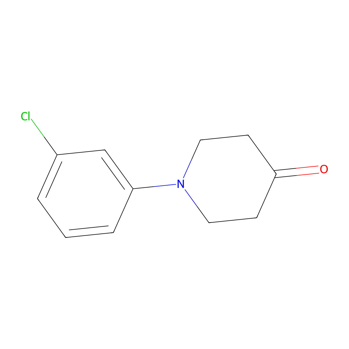 1-(3-Chlorophenyl)piperidin-4-one molecular structure, CAS 115012-58-3