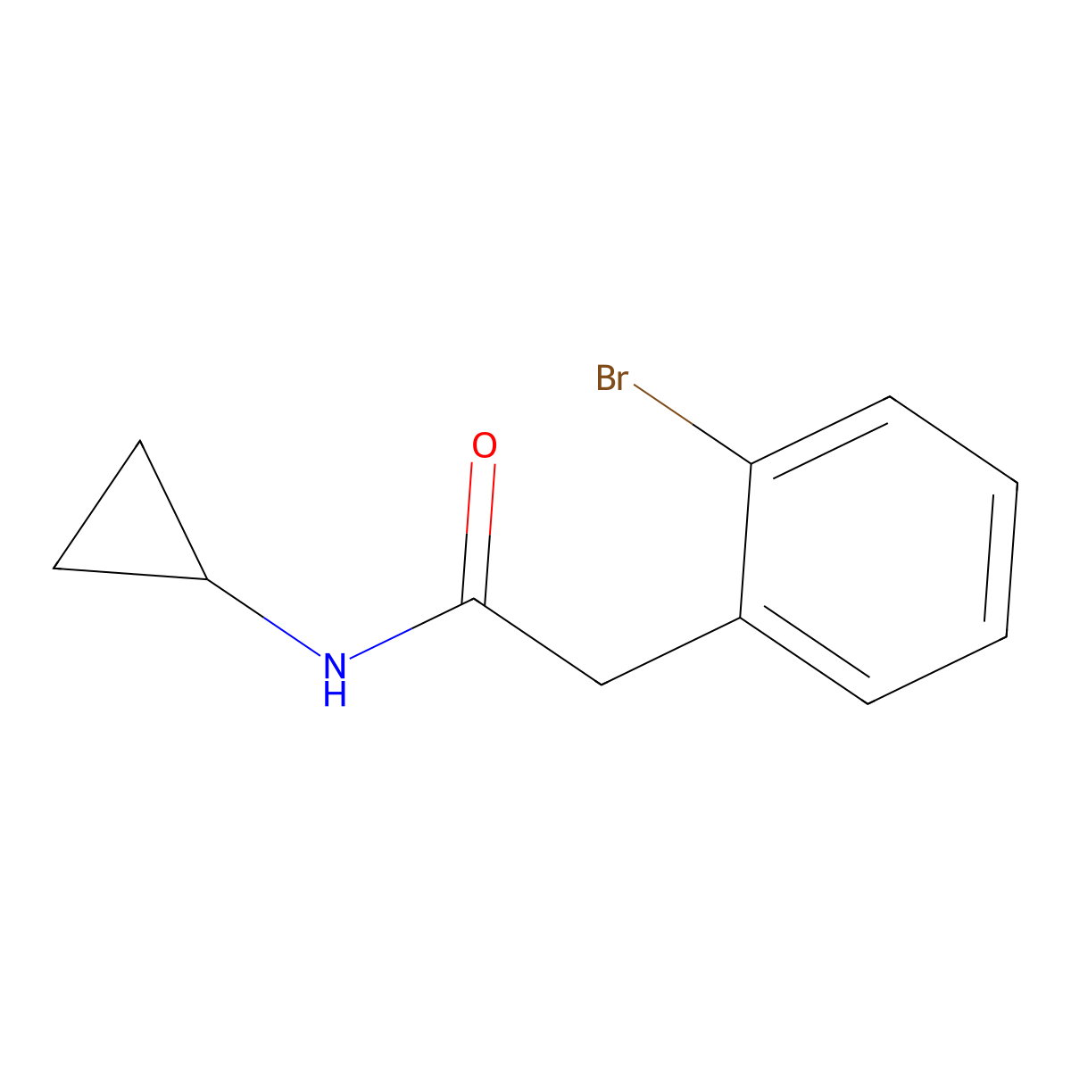 2-(2-Bromophenyl)-N-cyclopropylacetamide molecular structure, CAS 1150163-66-8