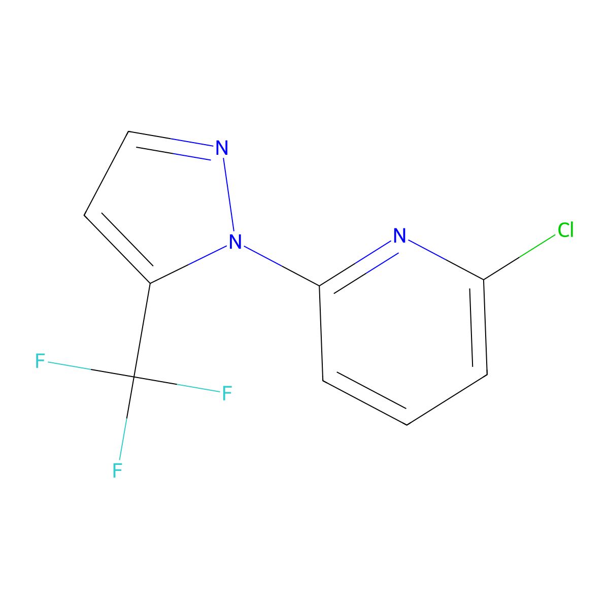 2-Chloro-6-(5-(trifluoromethyl)-1H-pyrazol-1-yl)pyridine molecular structure, CAS 1150164-45-6