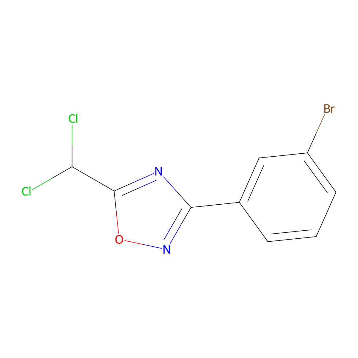 3-(3-Bromophenyl)-5-(dichloromethyl)-1,2,4-oxadiazole molecular structure, CAS 1150164-54-7