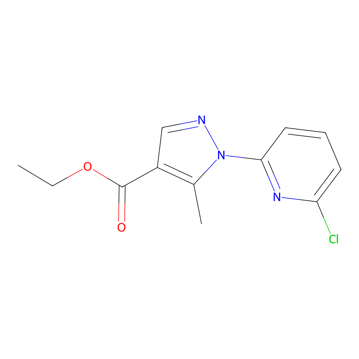 Ethyl 1-(6-chloropyridin-2-yl)-5-methyl-1H-pyrazole-4-carboxylate molecular structure, CAS 1150164-74-1