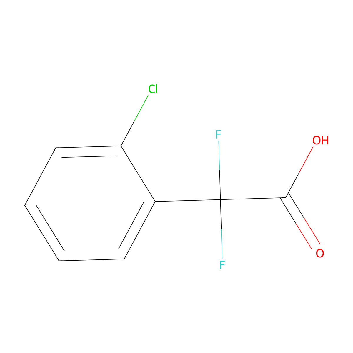 2-(2-Chlorophenyl)-2,2-difluoroacetic acid molecular structure, CAS 1150164-78-5