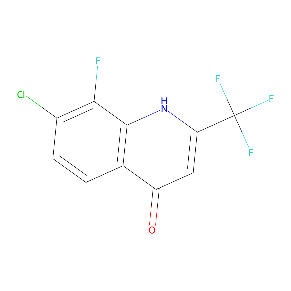 7-Chloro-8-fluoro-2-(trifluoromethyl)quinolin-4-OL molecular structure, CAS 1150164-84-3