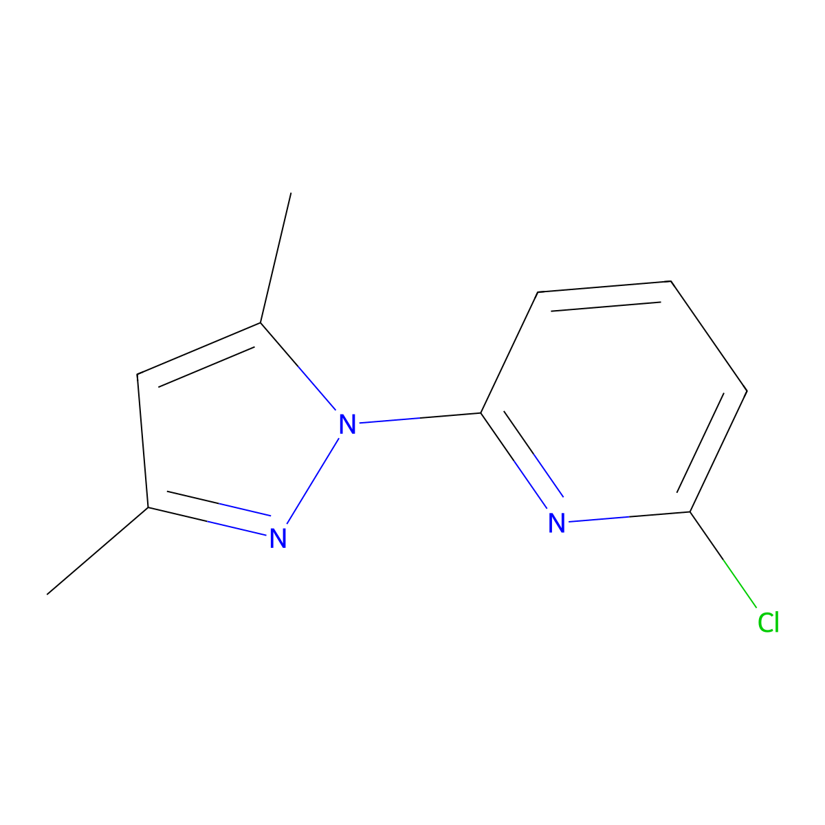 2-Chloro-6-(3,5-dimethyl-1H-pyrazol-1-yl)pyridine molecular structure, CAS 1150164-94-5