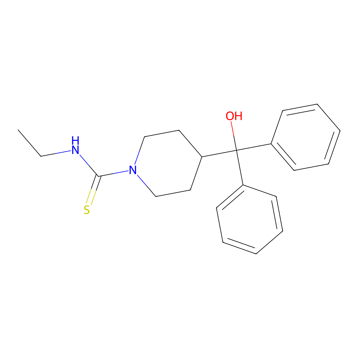 N-ethyl-4-[hydroxy(diphenyl)methyl]piperidine-1-carbothioamide molecular structure, CAS 115020-69-4