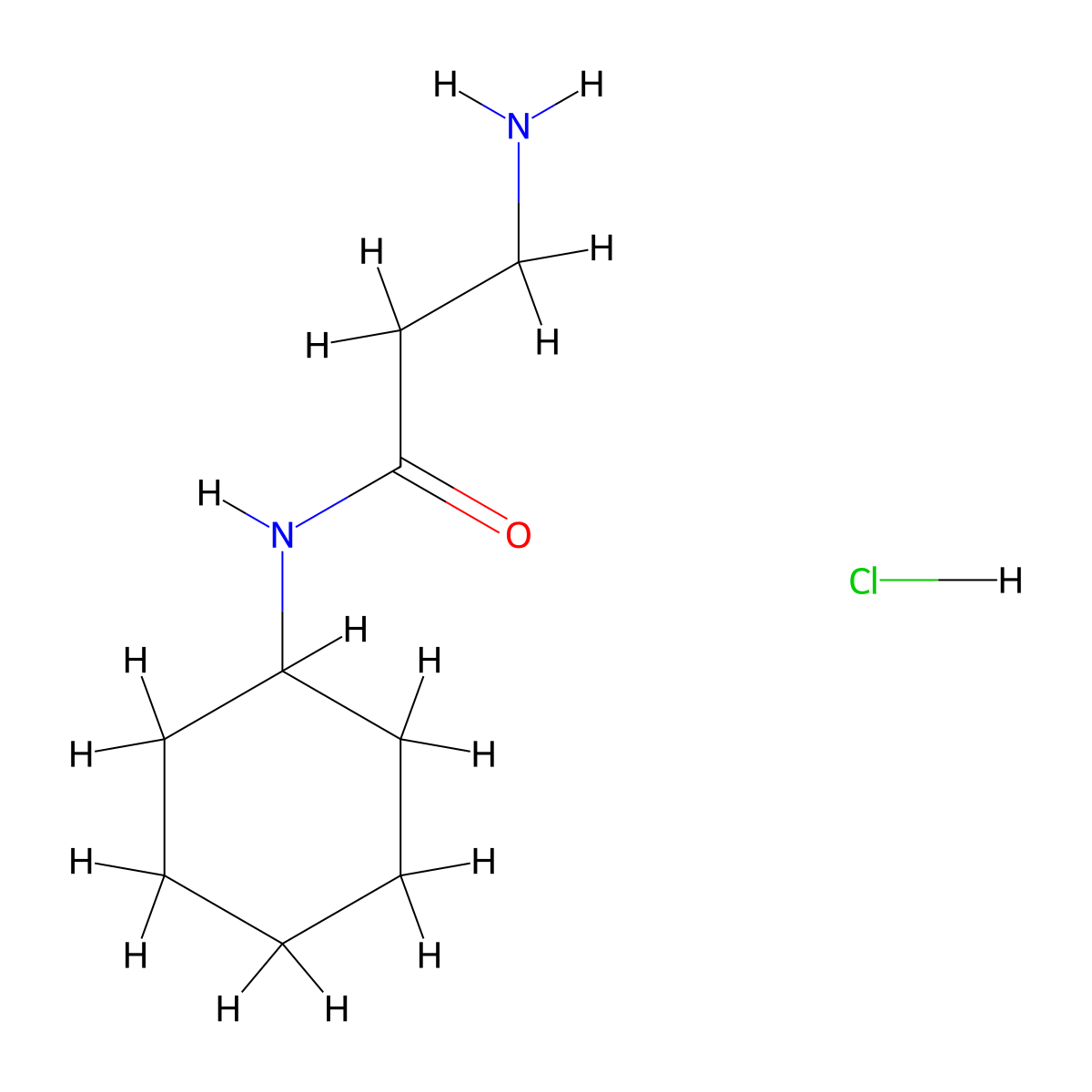 3-Amino-N-cyclohexylpropanamide hydrochloride molecular structure, CAS 115022-98-5