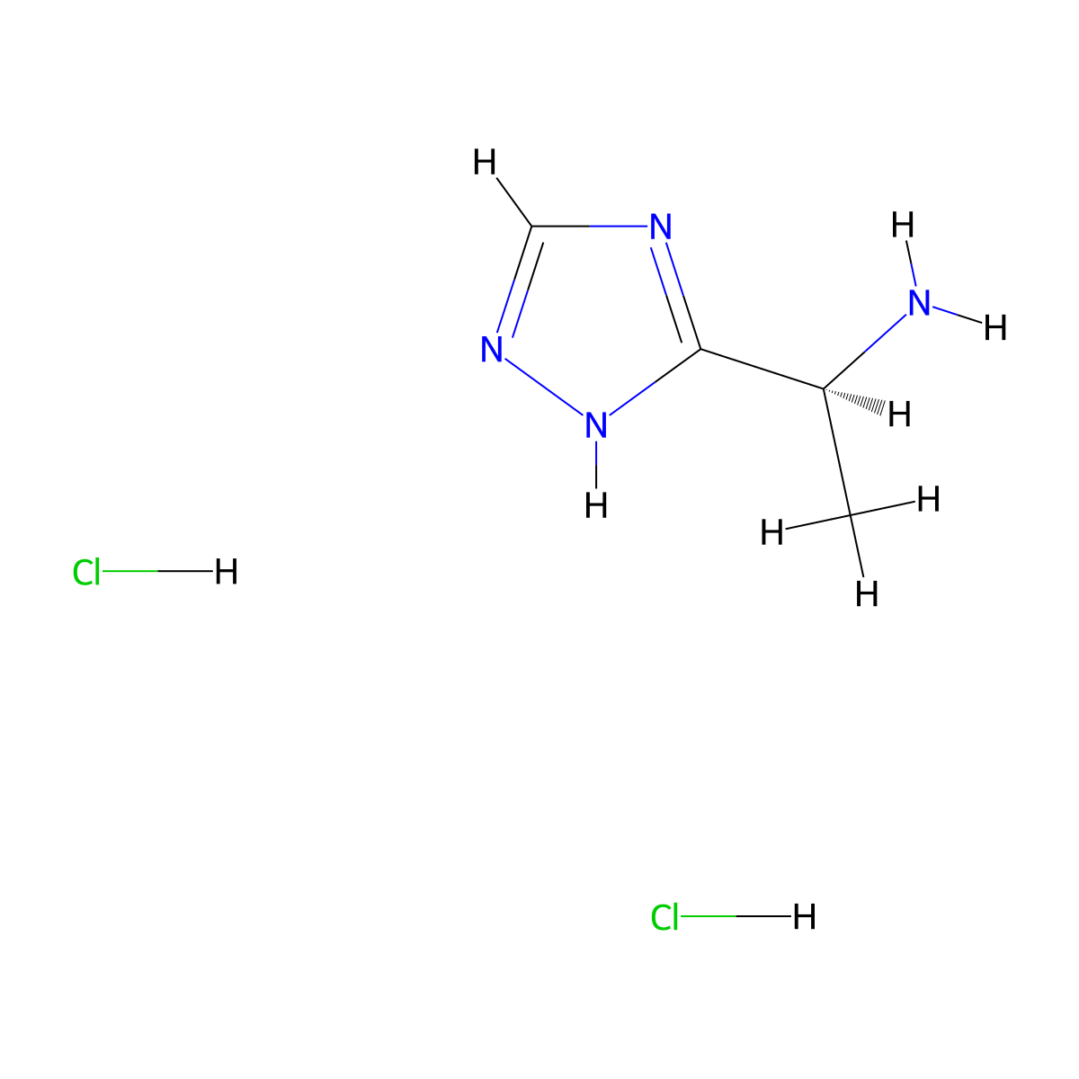 (S)-1-(1H-1,2,4-Triazol-3-yl)ethan-1-amine dihydrochloride molecular structure, CAS 1150263-83-4