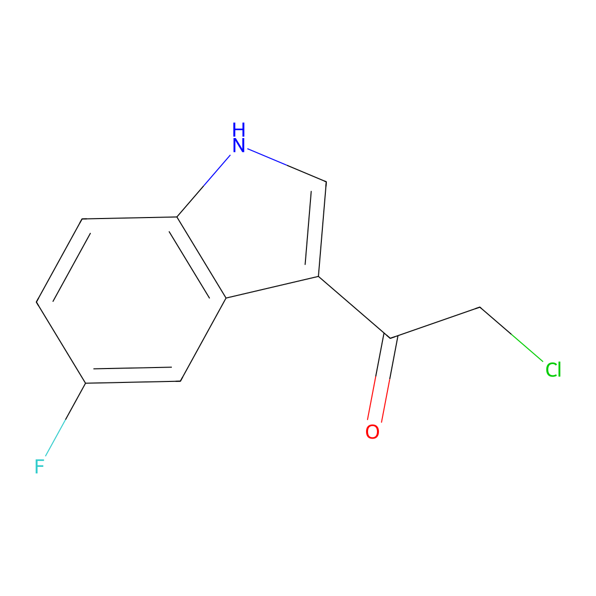2-chloro-1-(5-fluoro-1H-indol-3-yl)ethan-1-one molecular structure, CAS 115027-06-0
