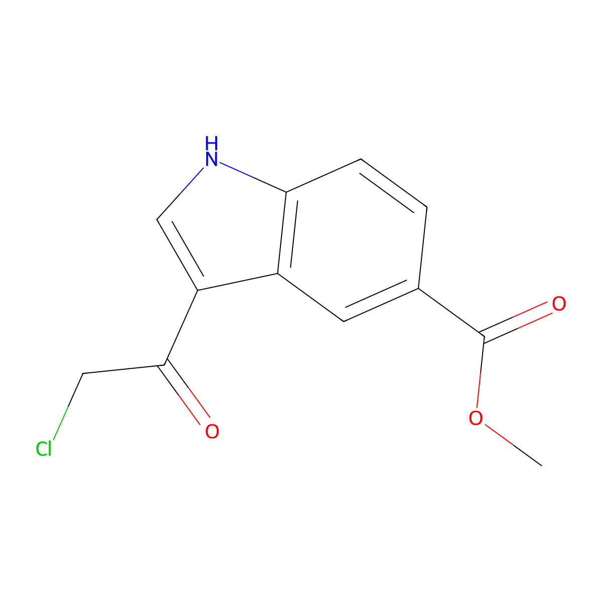 methyl 3-(2-chloroacetyl)-1H-indole-5-carboxylate molecular structure, CAS 115027-07-1