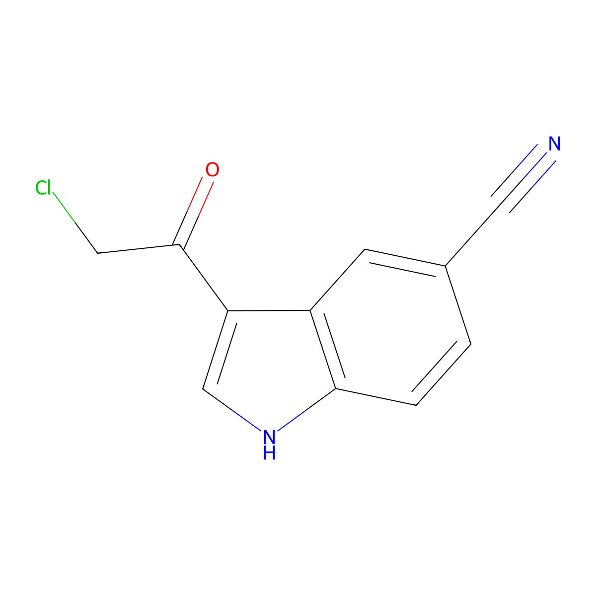 3-(2-chloroacetyl)-1H-Indole-5-carbonitrile molecular structure, CAS 115027-08-2