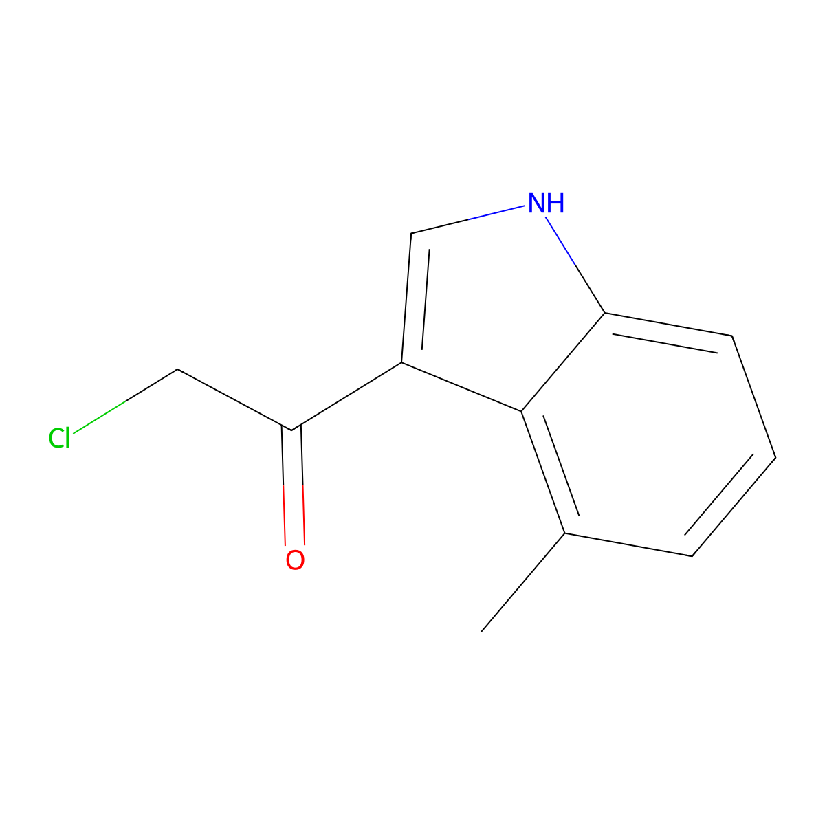 2-chloro-1-(4-methyl-1H-indol-3-yl)ethan-1-one molecular structure, CAS 115027-17-3