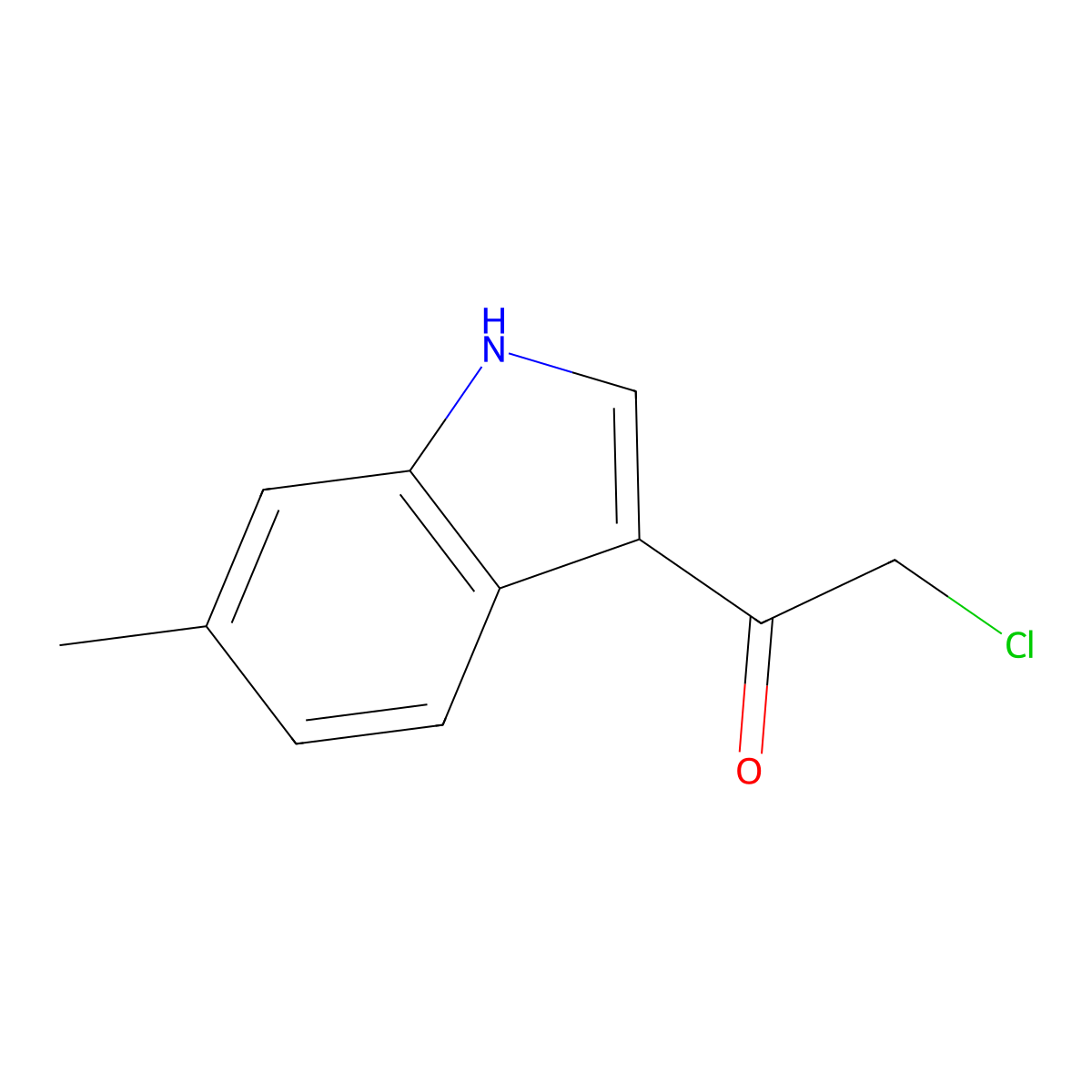 2-chloro-1-(6-methyl-1H-indol-3-yl)ethanone molecular structure, CAS 115027-18-4