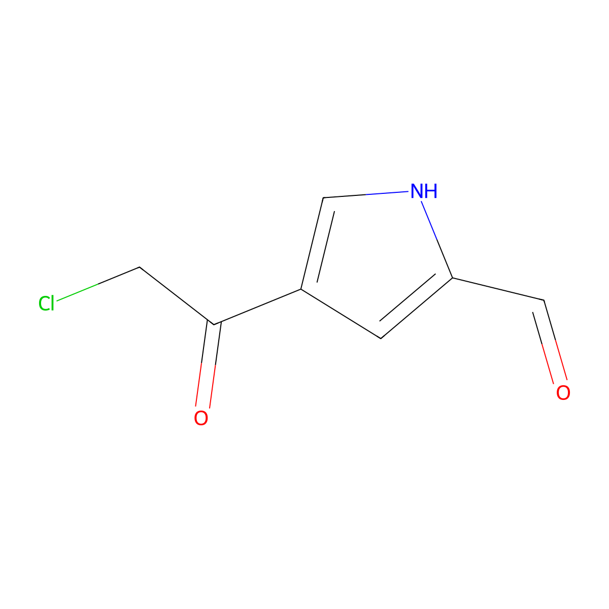 4-(2-chloroacetyl)-1H-pyrrole-2-carbaldehyde molecular structure, CAS 115027-23-1