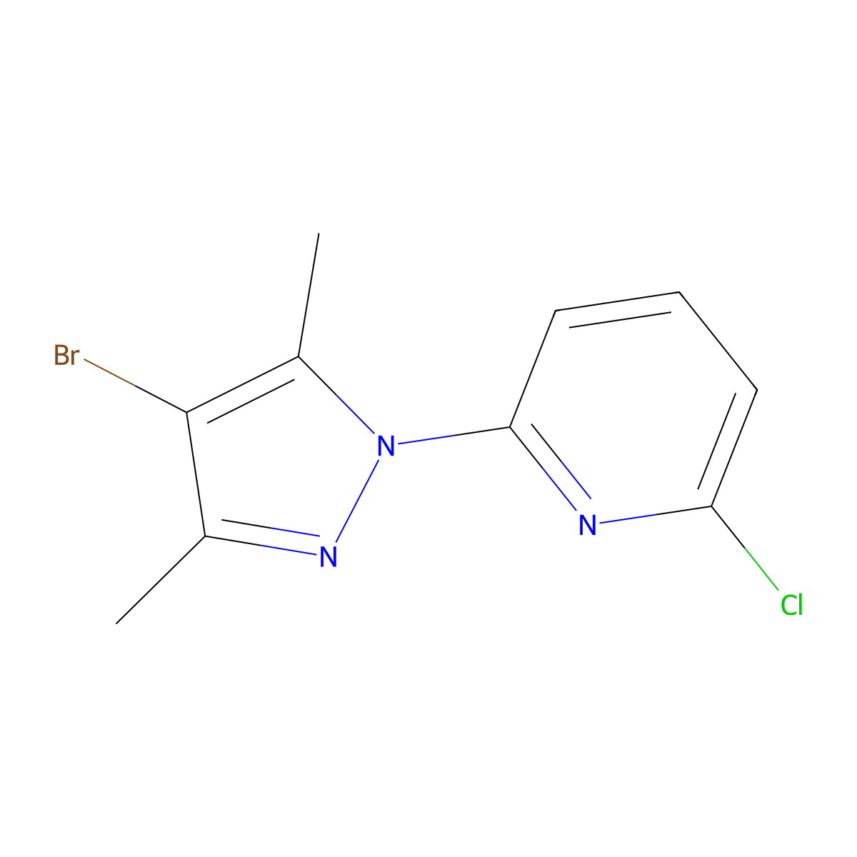 2-(4-Bromo-3,5-dimethyl-1H-pyrazol-1-yl)-6-chloropyridine molecular structure, CAS 1150271-20-7