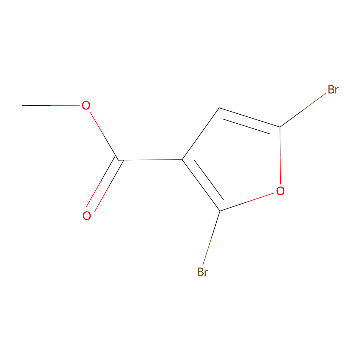 Methyl 2,5-dibromofuran-3-carboxylate molecular structure, CAS 1150271-26-3
