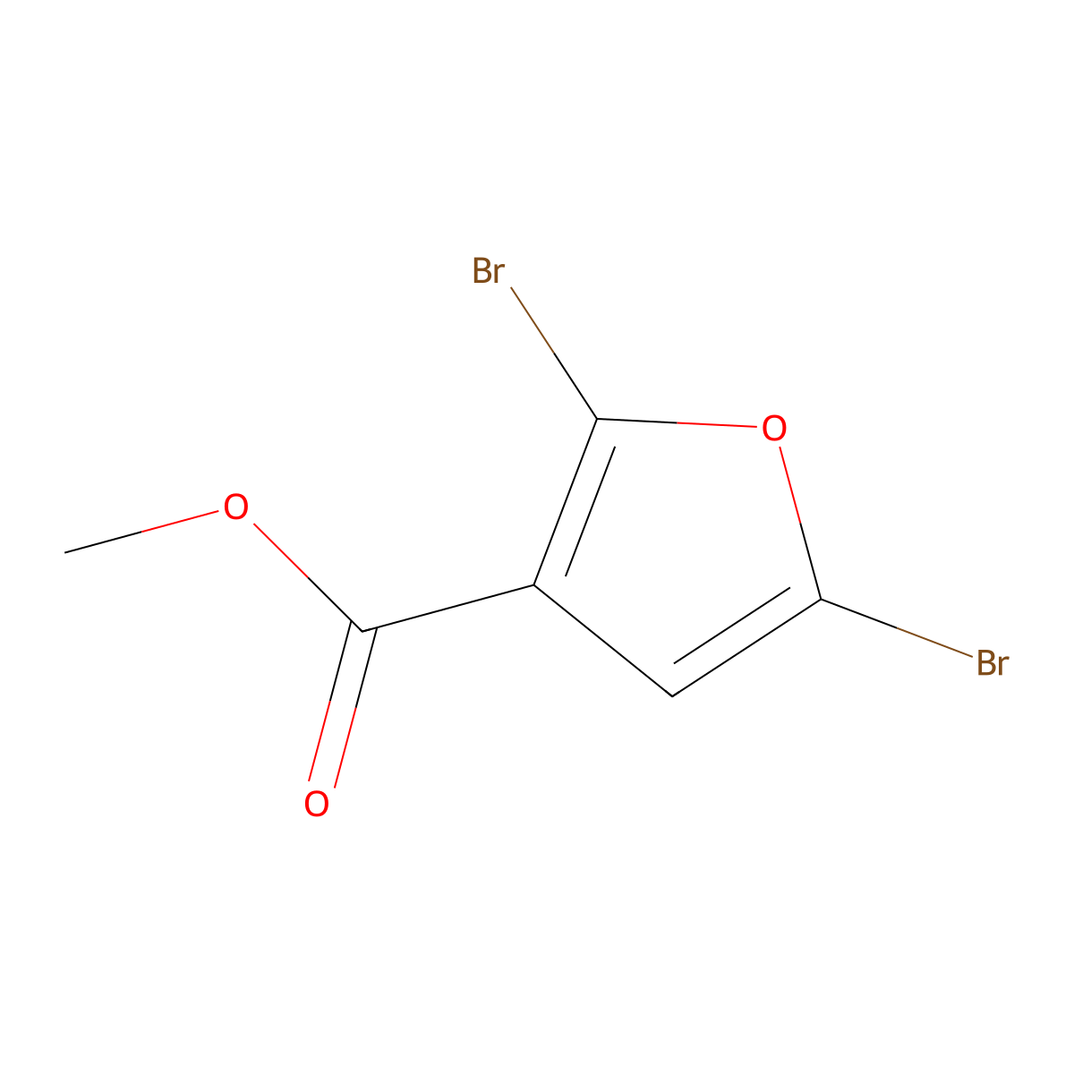 Methyl 2,5-dibromofuran-3-carboxylate molecular structure, CAS 1150271-26-3