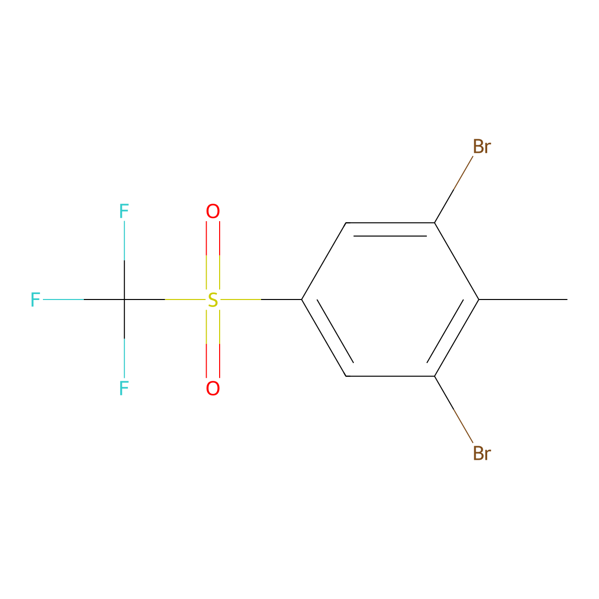 2,6-Dibromo-4-(trifluoromethylsulfonyl)toluene molecular structure, CAS 1150271-31-0
